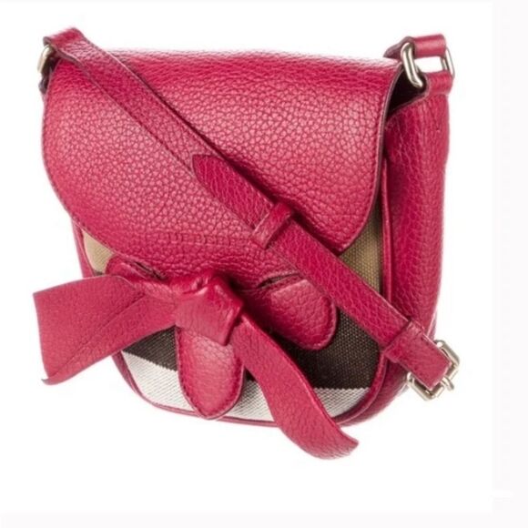 🌺Burberry🌺 AUTH House Novacheck Crossbody Shoulder Leather & Canvas Bag EUC